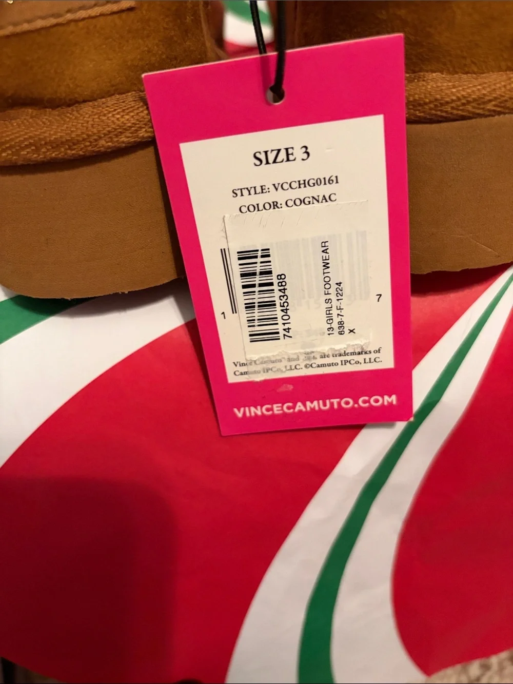 Vince Camuto Kids Chestnut Suede Ankle Boots with Leopard Lining